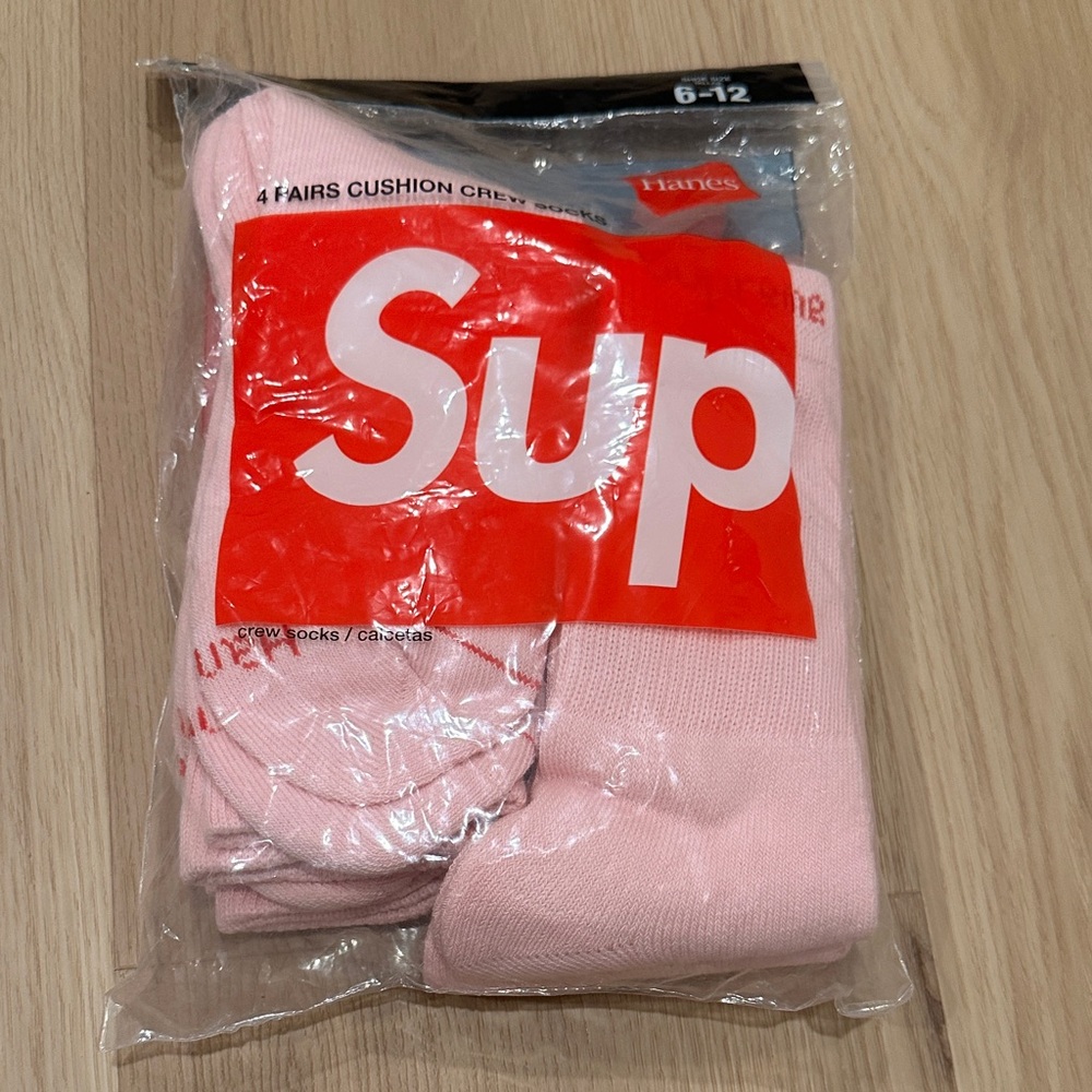 Hanes Pink Crew Socks - 4 Pack